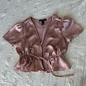 Women's Pink Satin Top